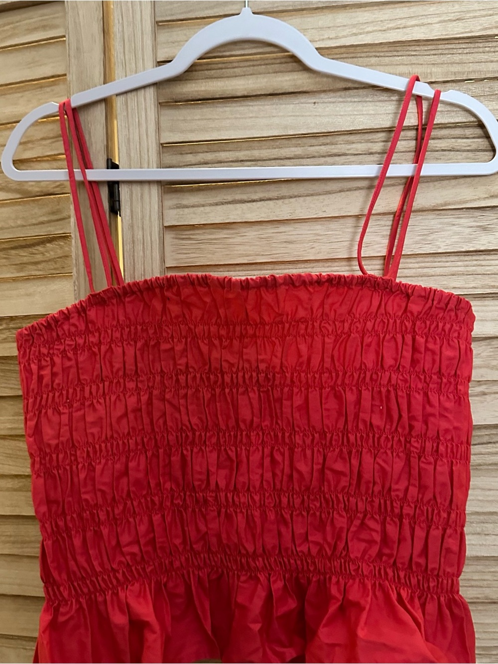 Fushia Smocked Spaghetti-Strap Women's Top